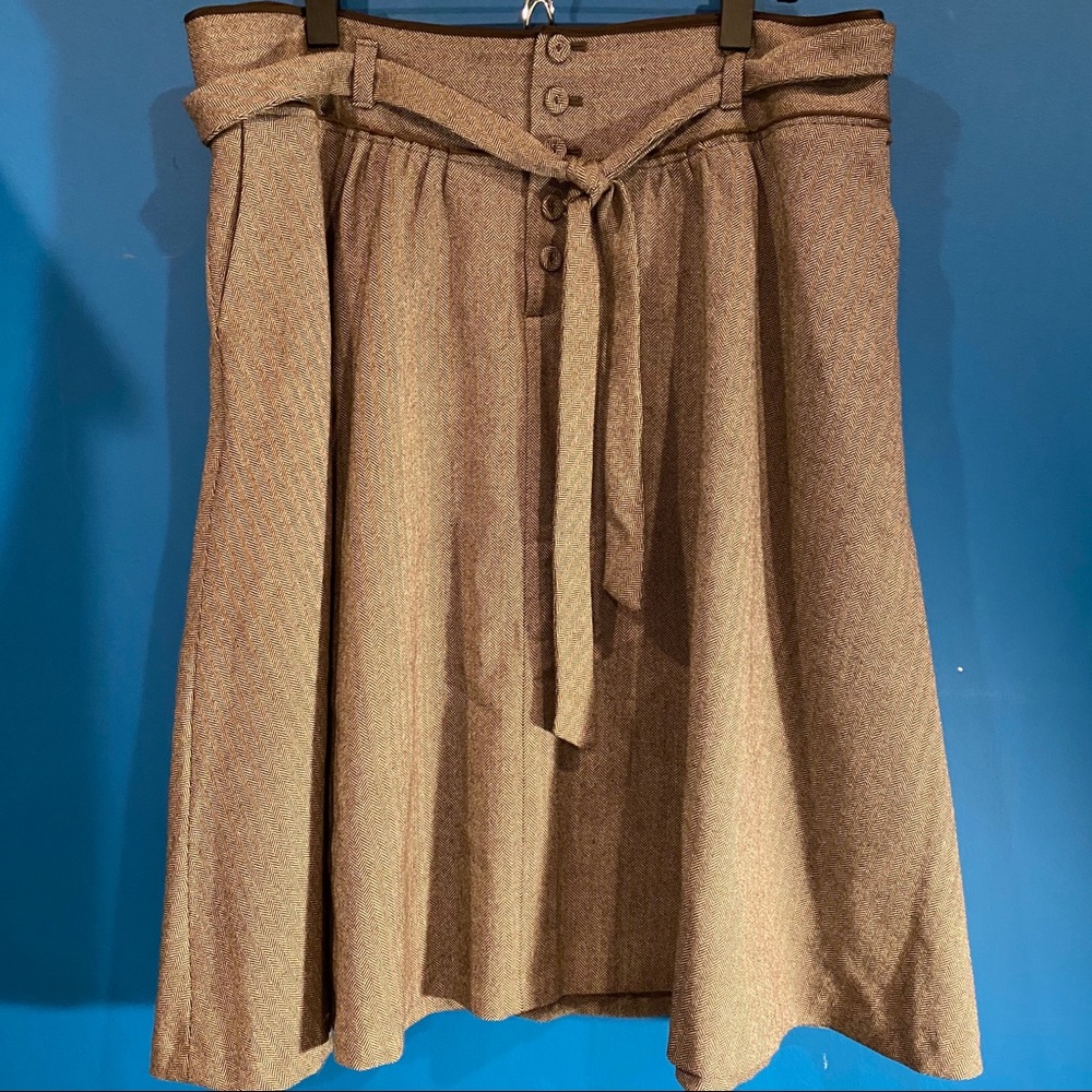 Banana Republic Br Herringbone Twill Tweed Skirt